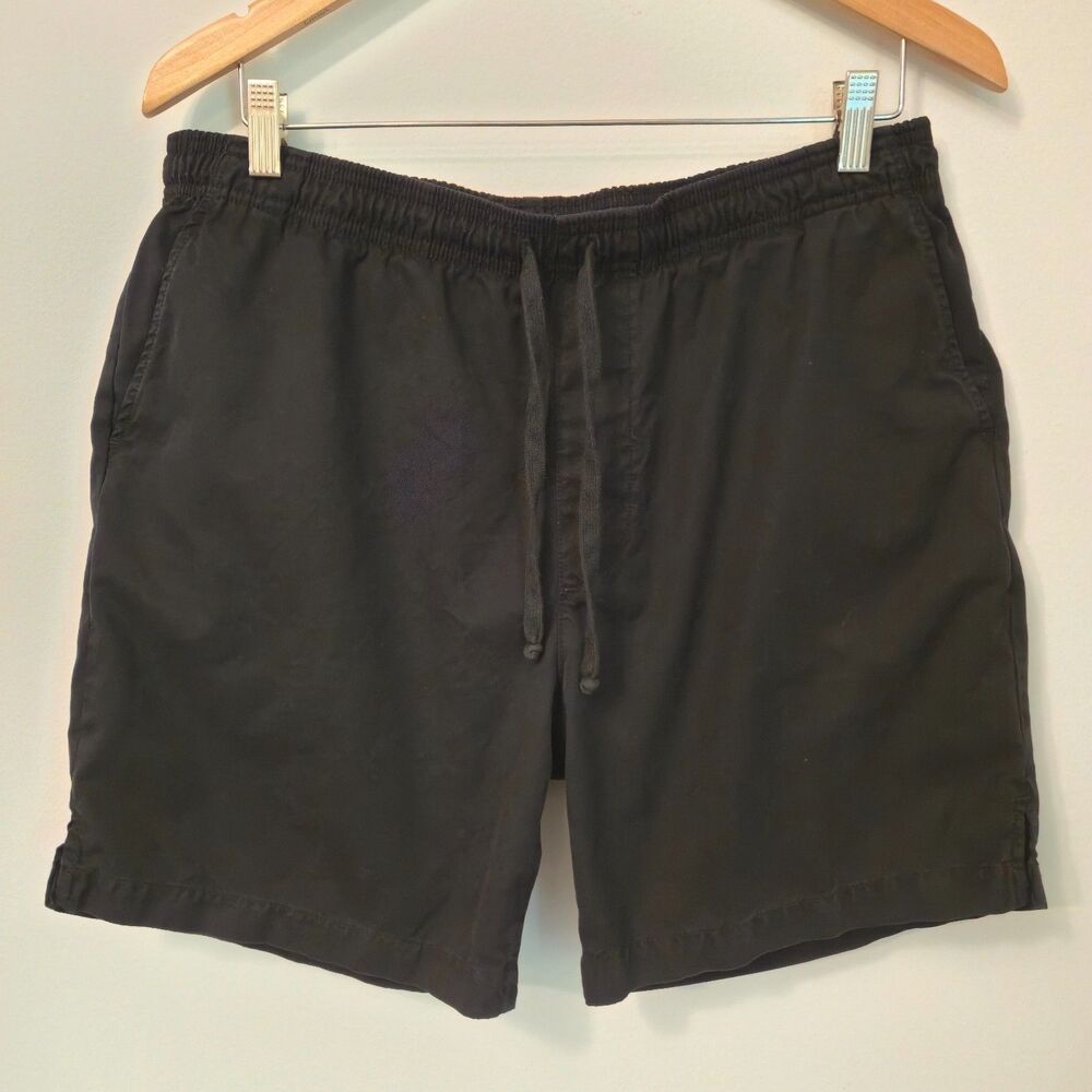 Save Khaki United SKU Black Twill Easy Shorts L Drawstring Cotton Made in USA